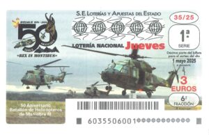 Lotería Nacional Jueves (3€) 01/05/2025